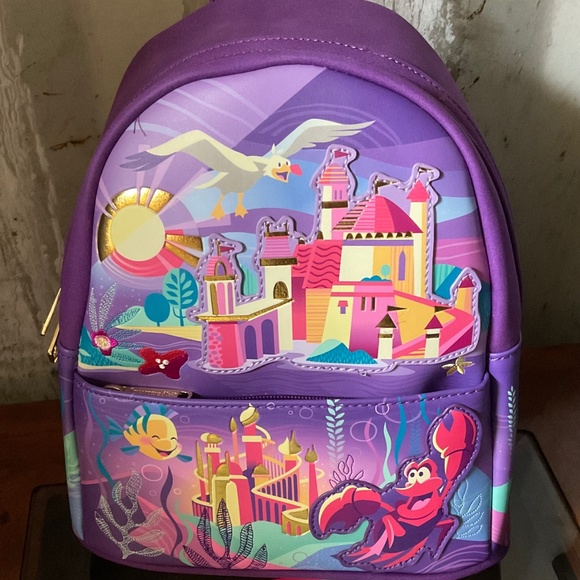 Disney little mermaid Ariel castle loungefly NWT - Picture 1 of 4